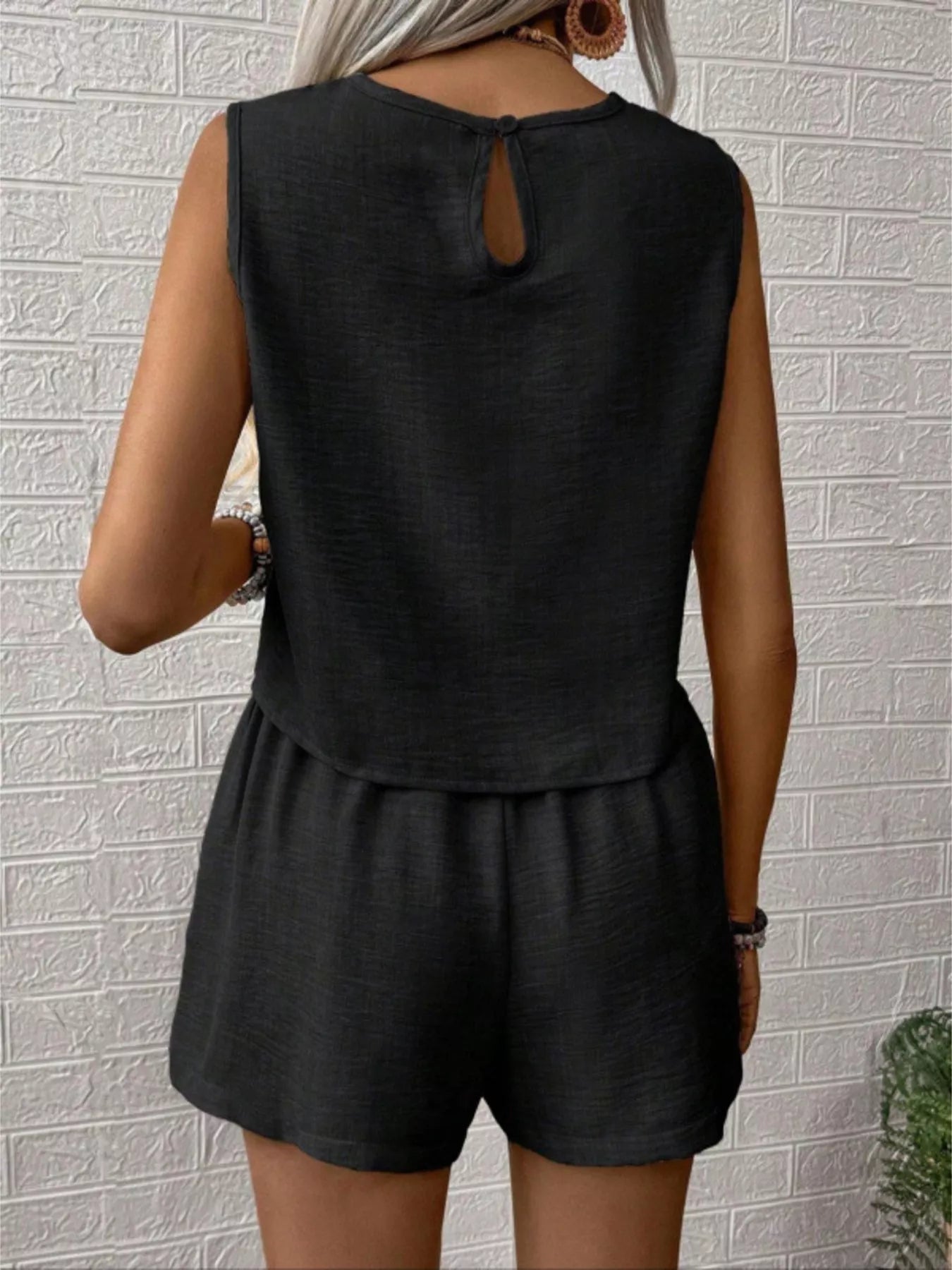 Sleeveless Top and Shorts Casual Set