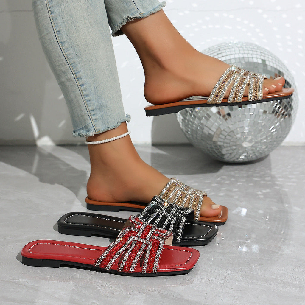 Rhinestone Open Toe Sandals