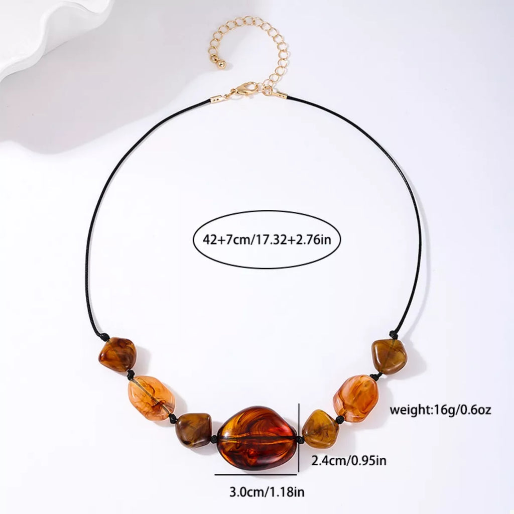 Acrylic Beaded Statement Necklace