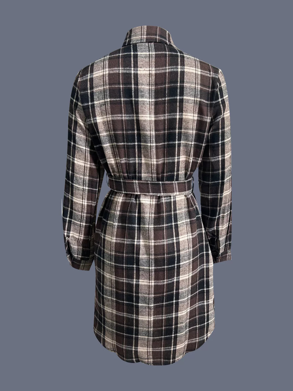 Plaid Button Up Shirt Dress
