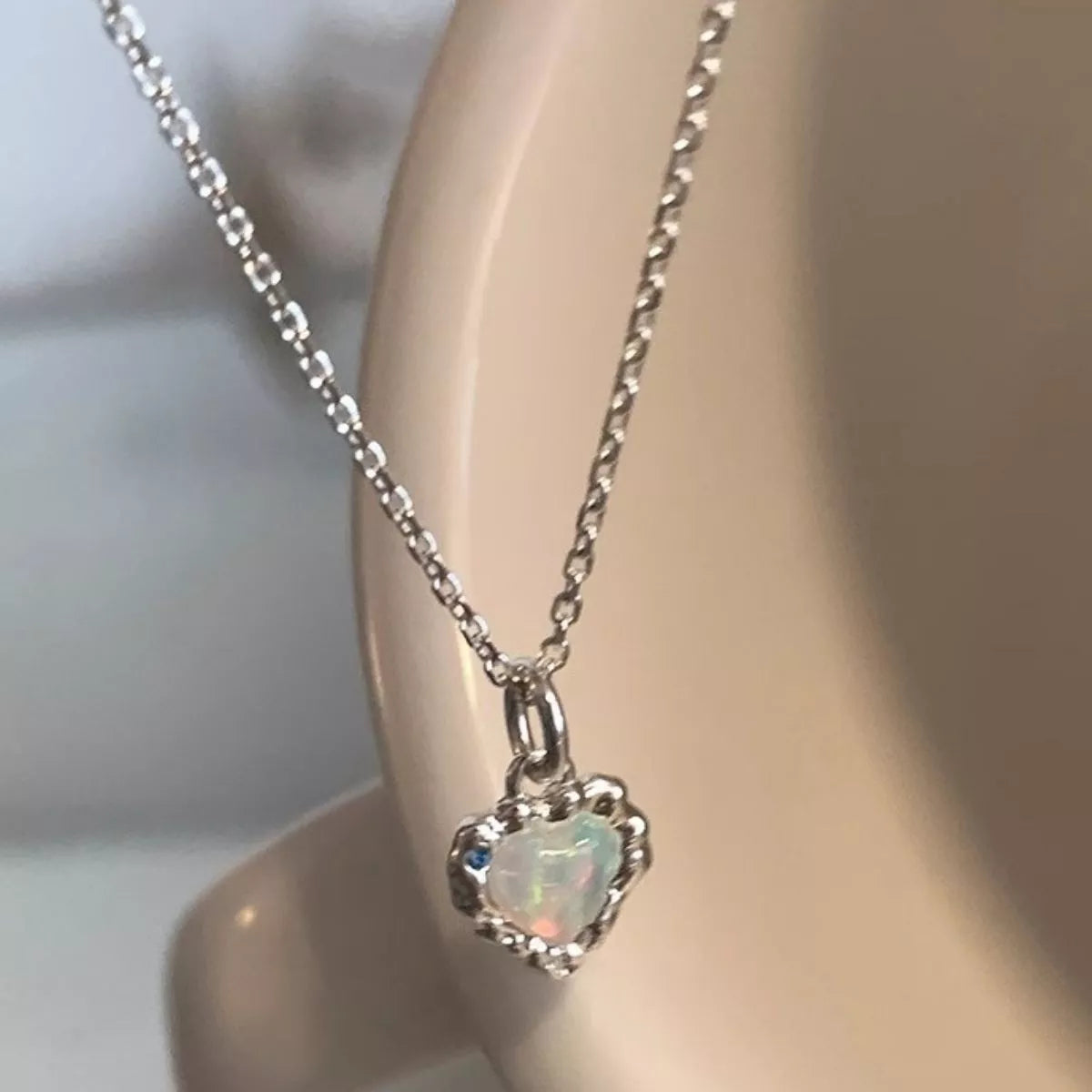 925 Sterling Silver Zircon Heart Necklace