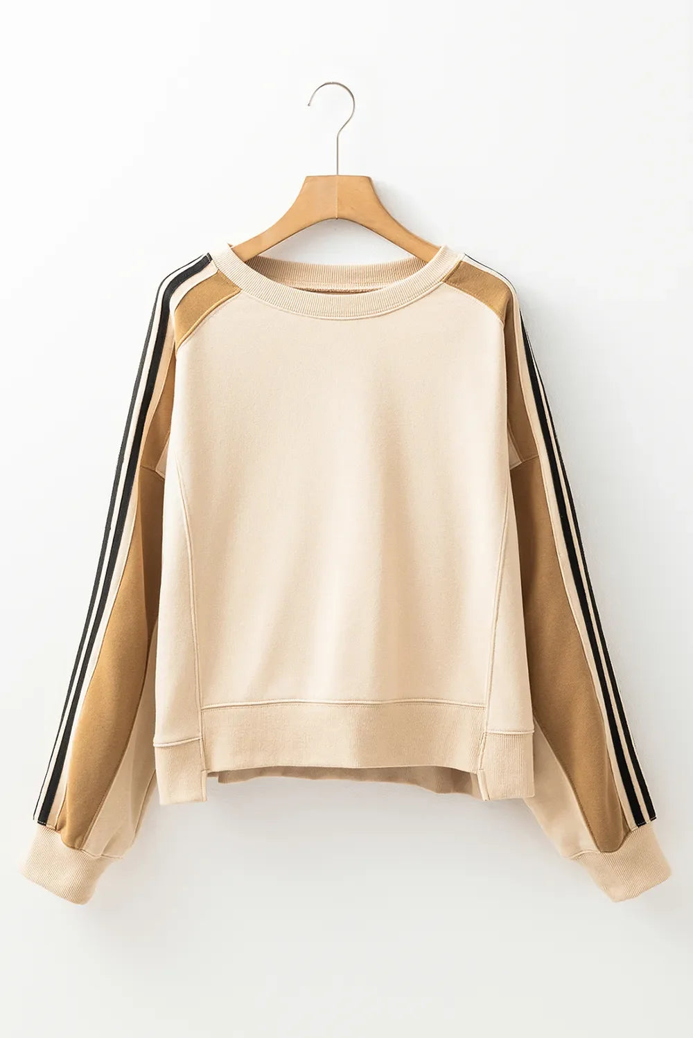 Contrast Round Neck Long Sleeve Sweatshirt
