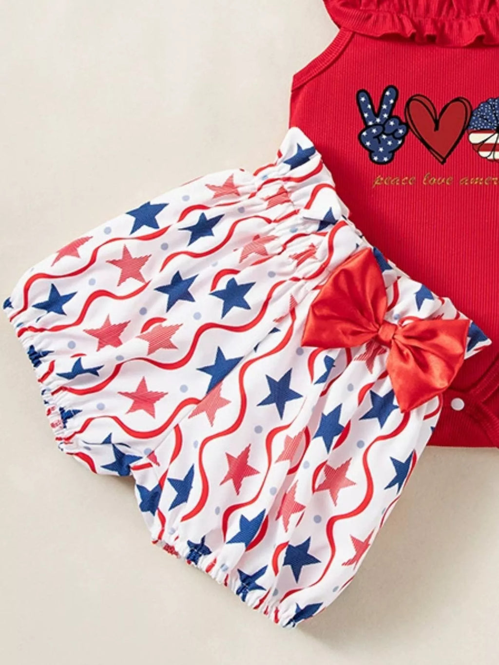 Children's Patriotic Star Print Outfit Set