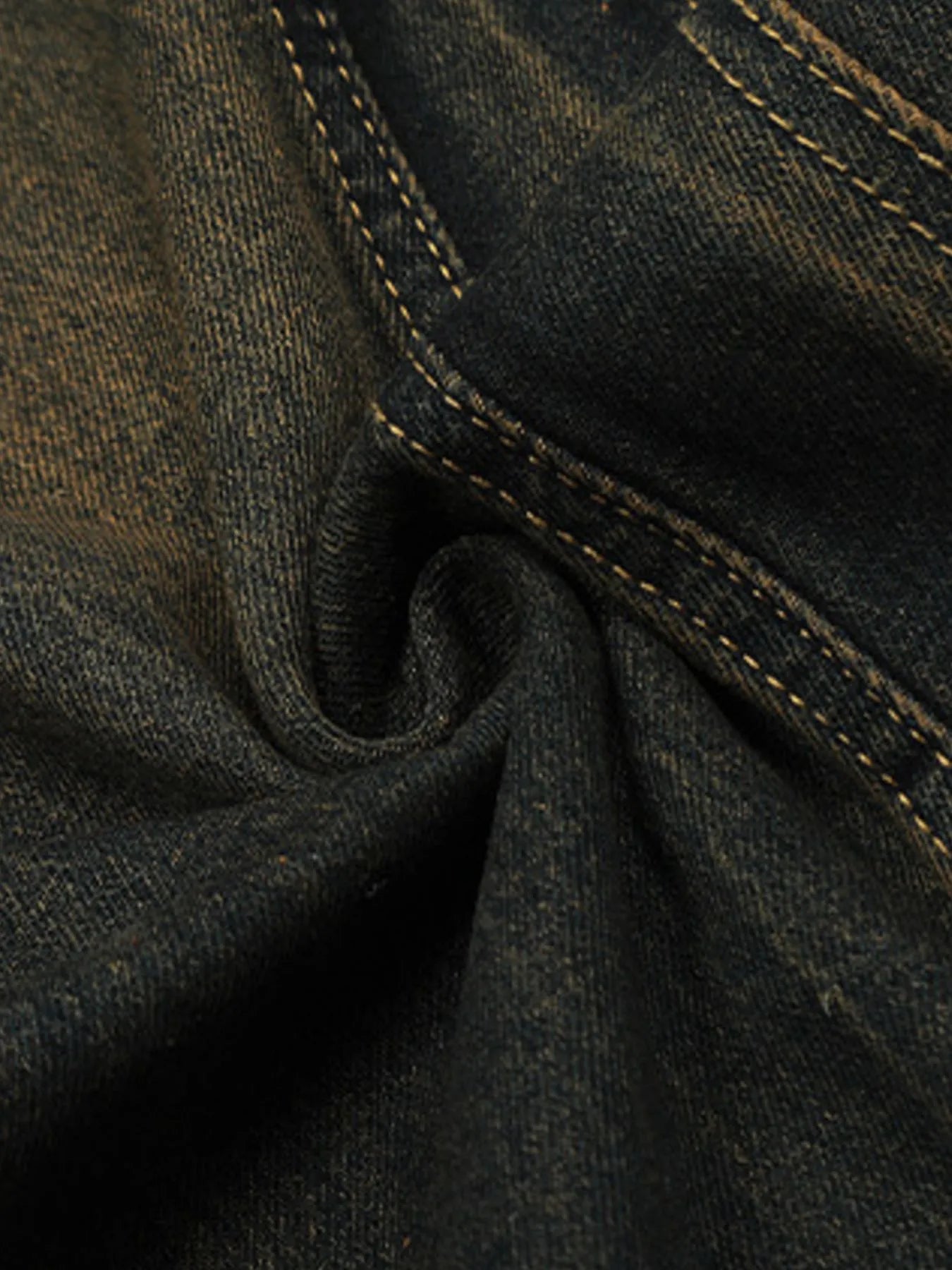 Men's Washed Wide Leg Jeans with Side Button Details