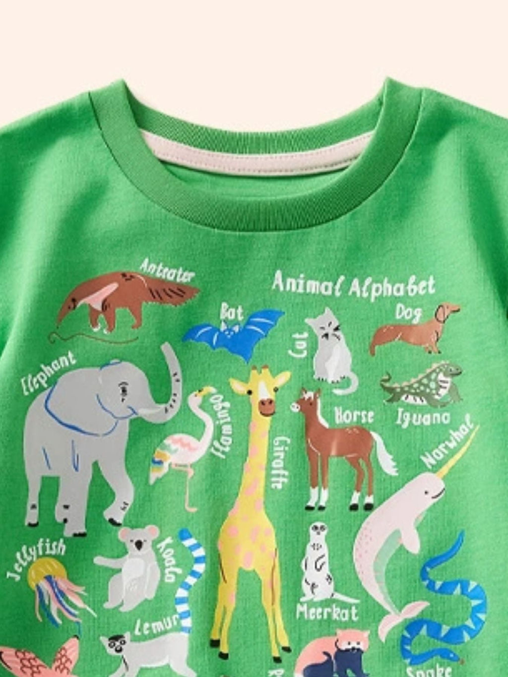 Children's Animal Print Crew Neck Short Sleeve T-Shirt