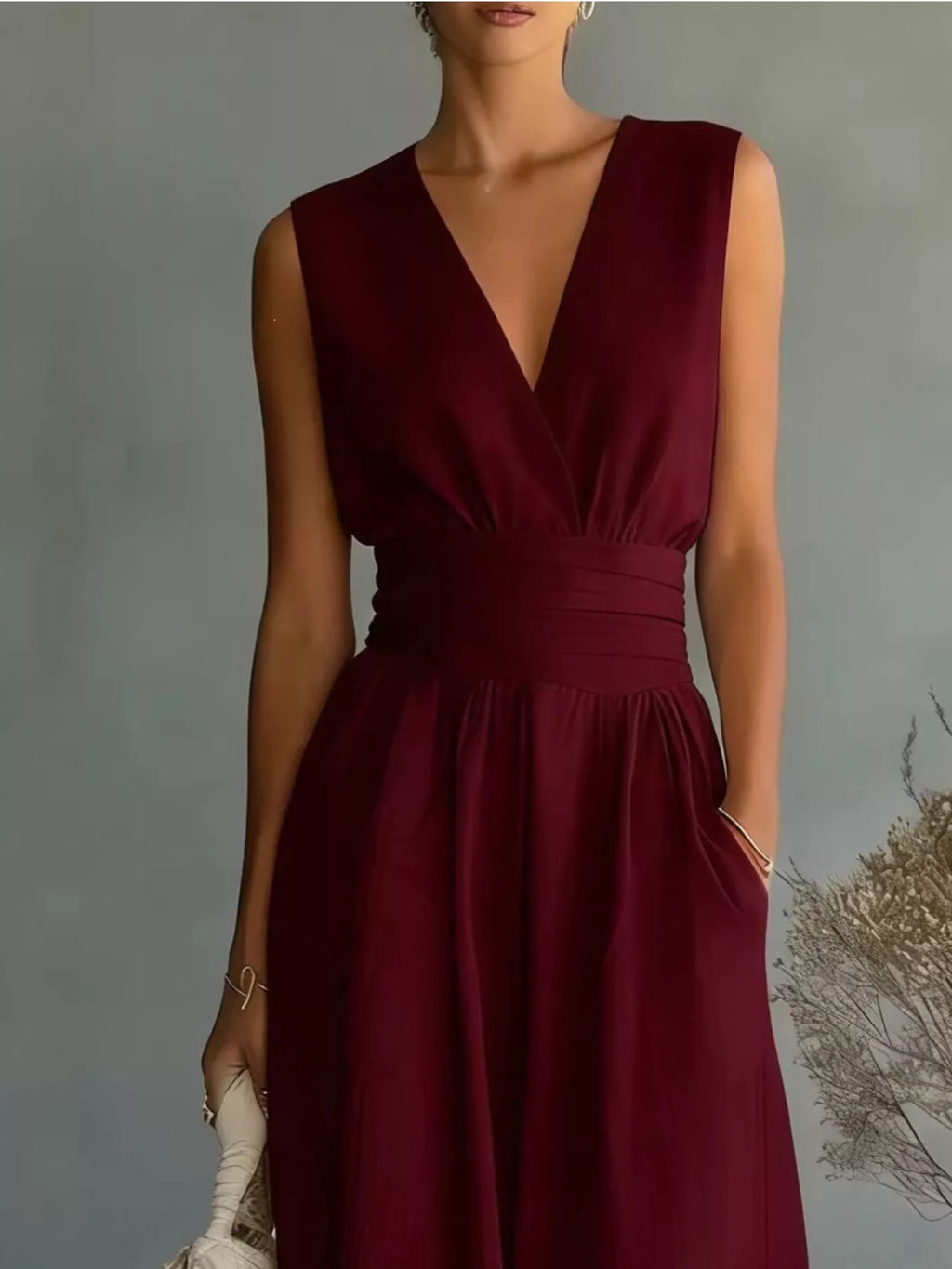 Full Size Sleeveless Wide-Leg Jumpsuit Plus Size