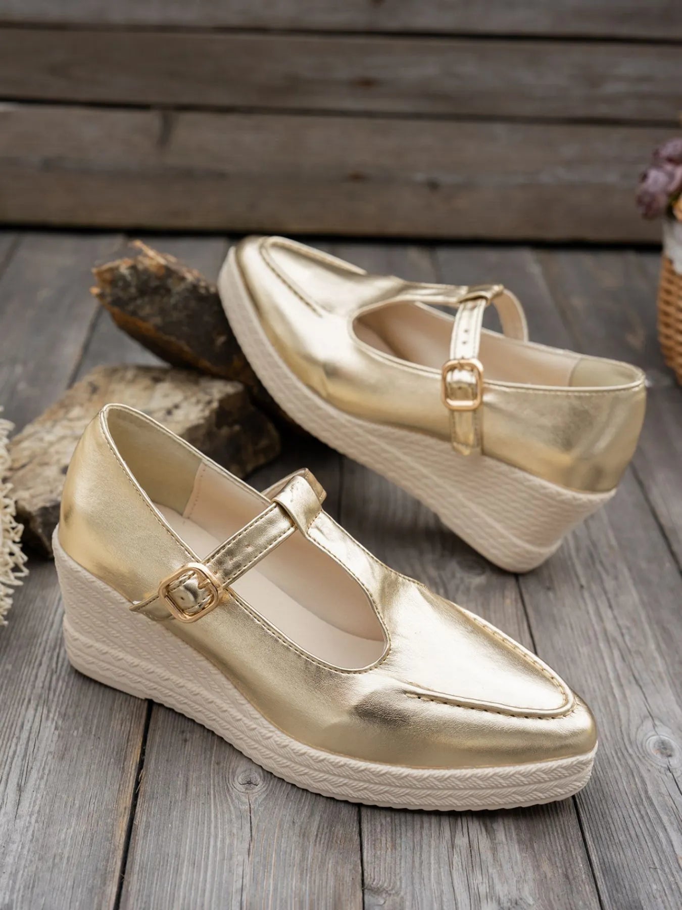 Point Toe Wedge Loafers