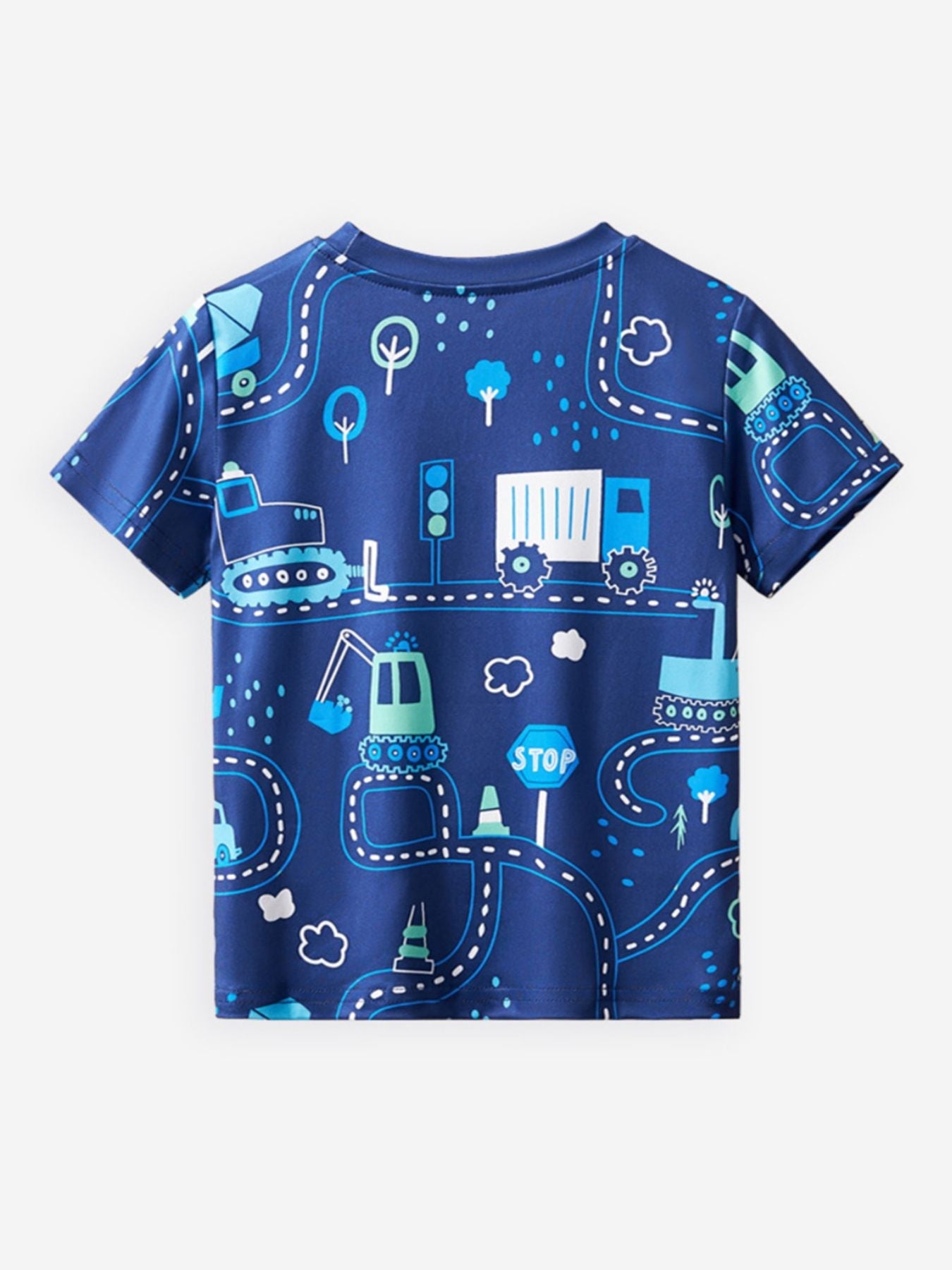 Children's Fun Road Construction Print Short Sleeve Tee