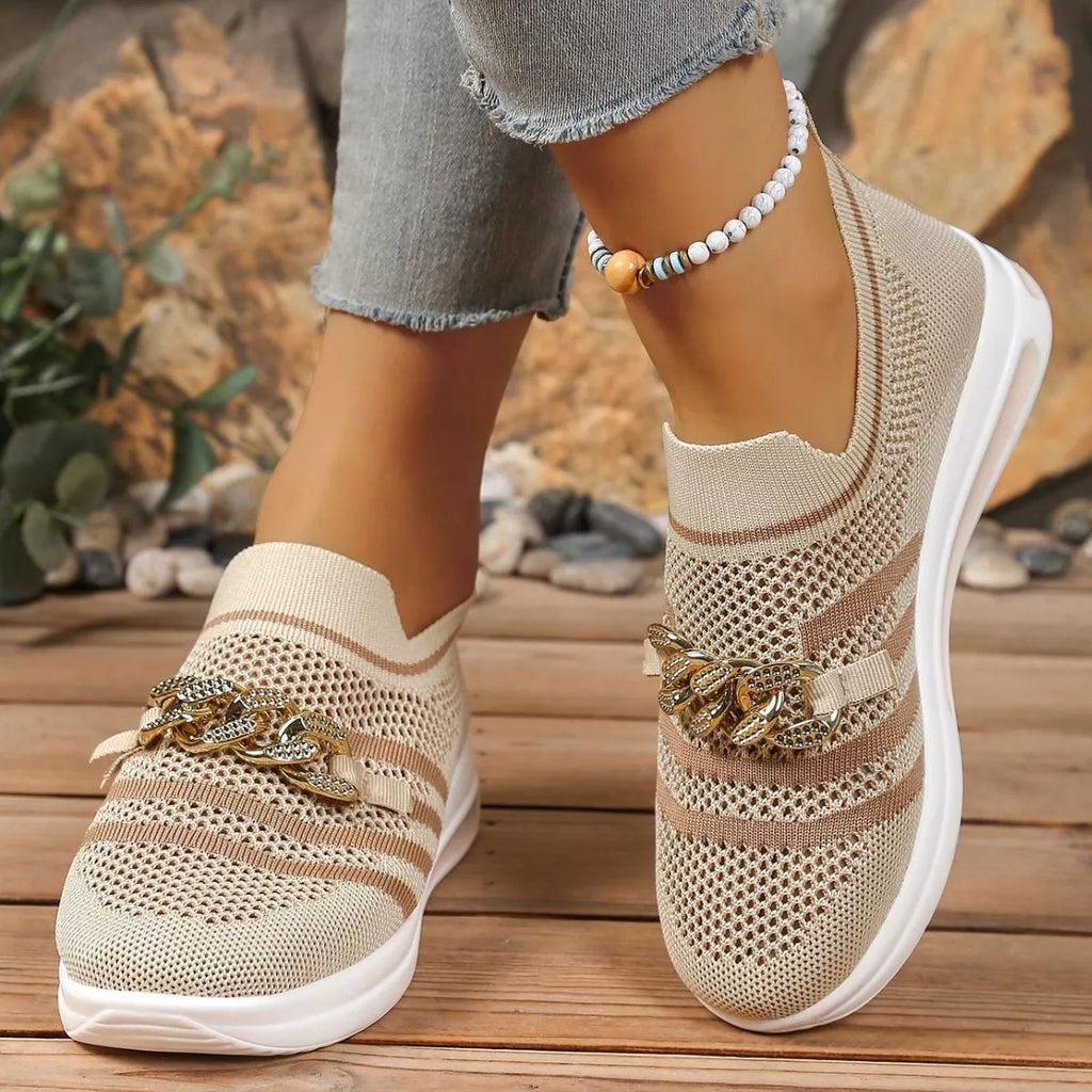 Round Toe Mesh Slip-Ons