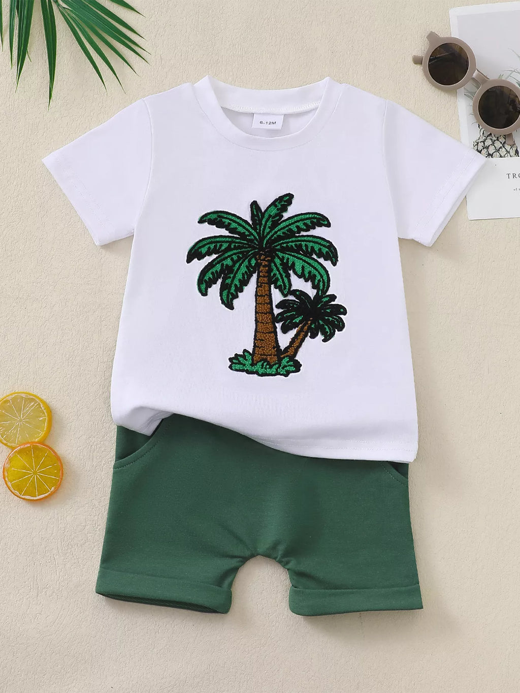 Children's Embroidered T-shirt & Shorts Set