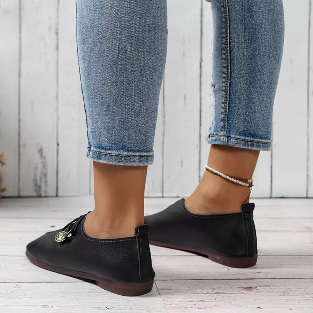 Casual Button Detail Slip-Ons