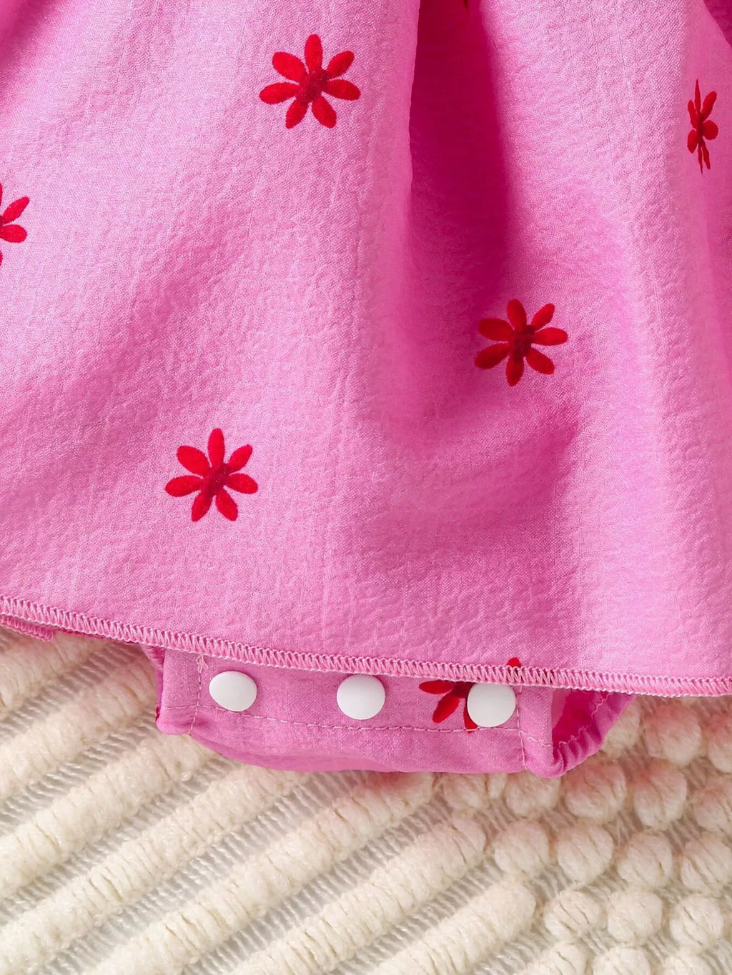 Children's Smocked Floral Print Baby Dress Set with Headband