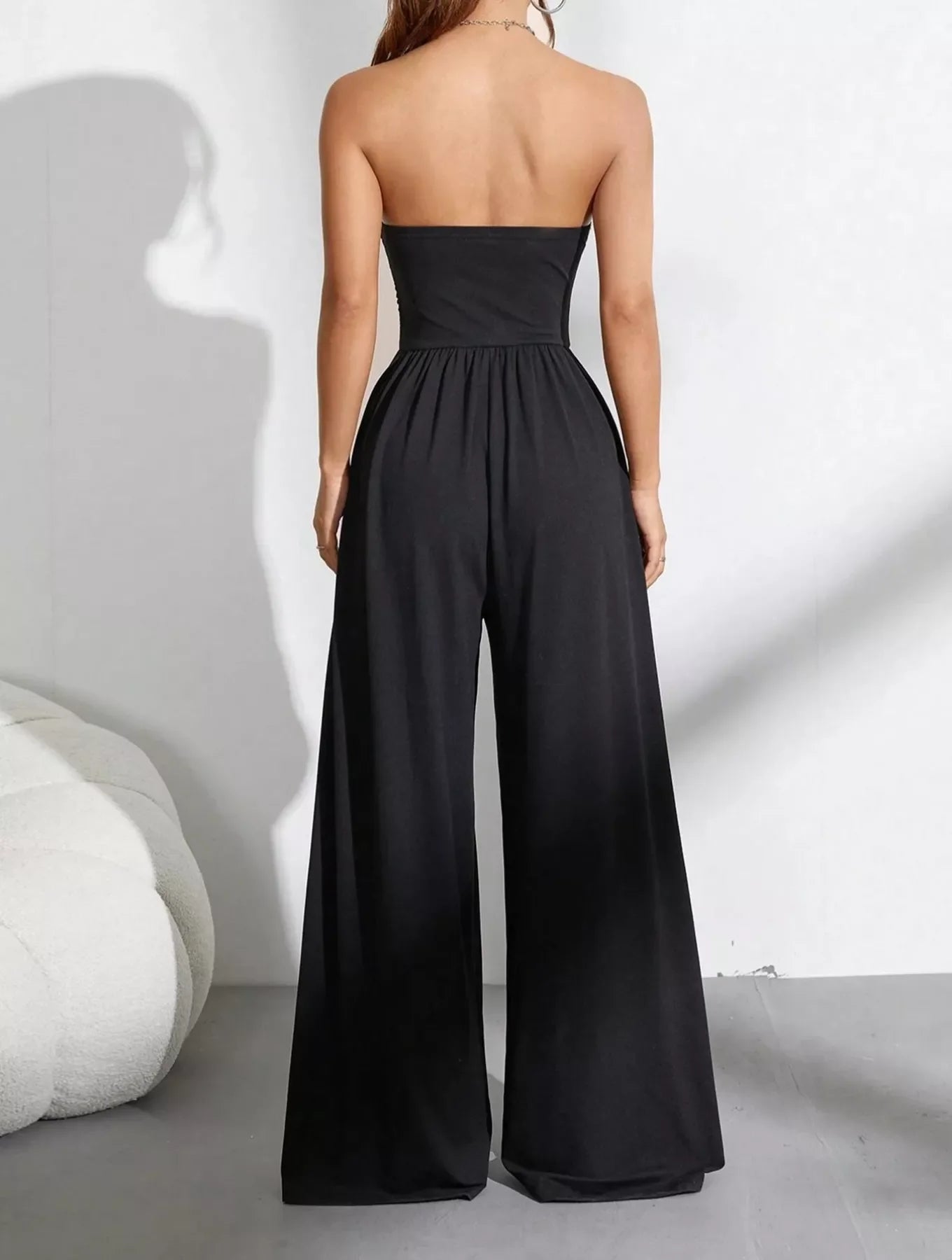 Effortless Chic Tube Top Wide Leg Jumpsuit
