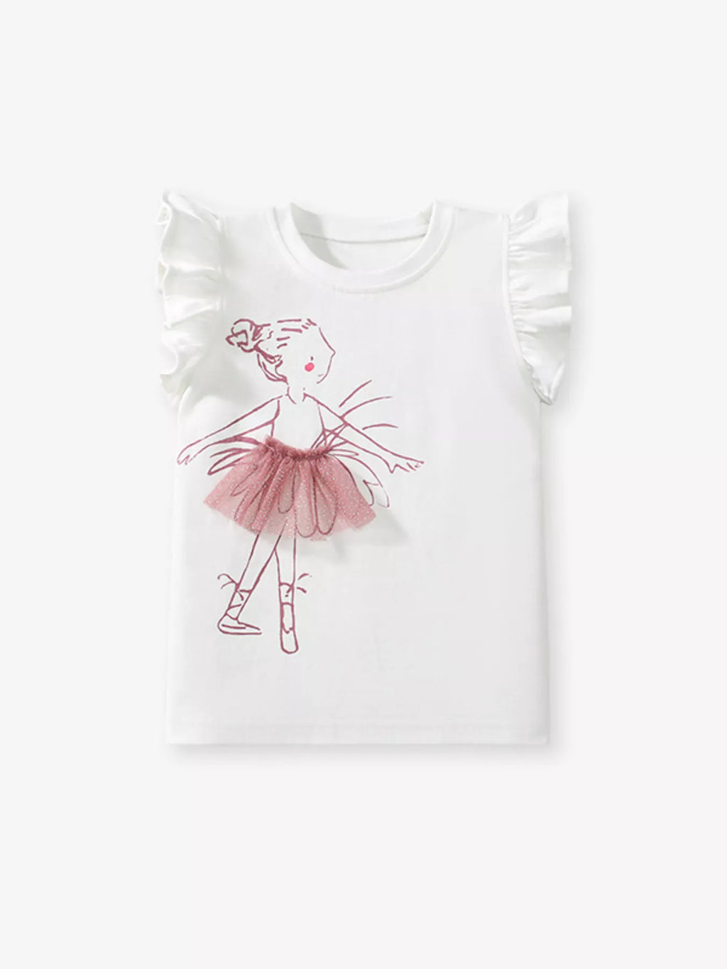Children's Ballerina Ruffle Sleeve T-Shirt