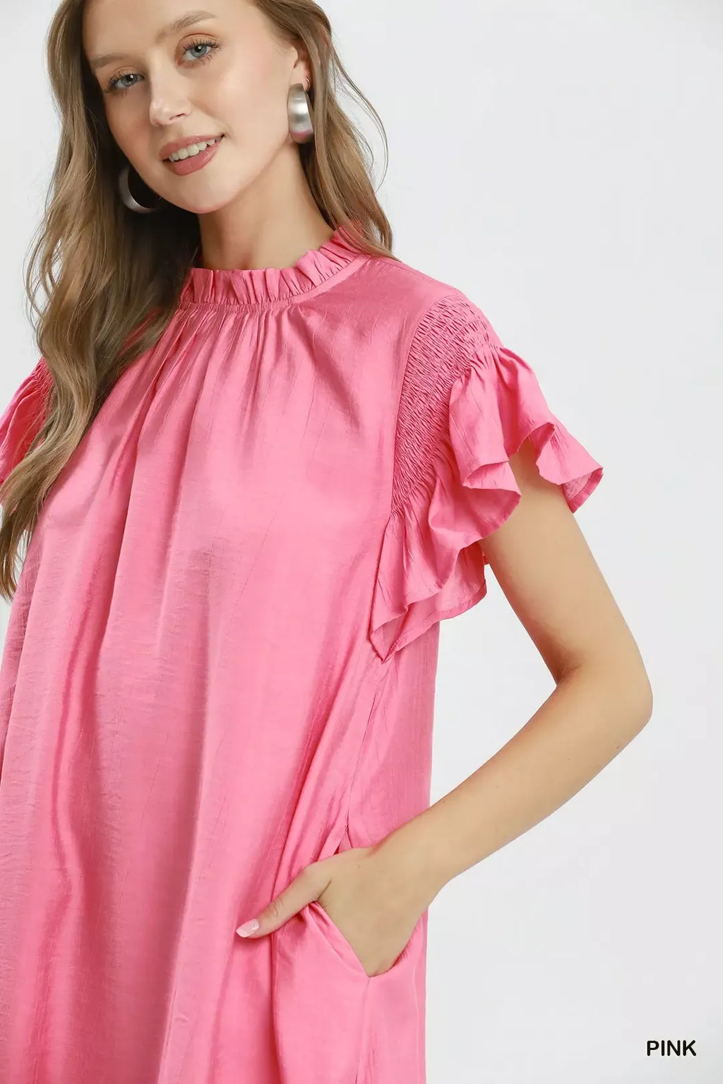 Umgee Ruffle Flutter Sleeve Dress
