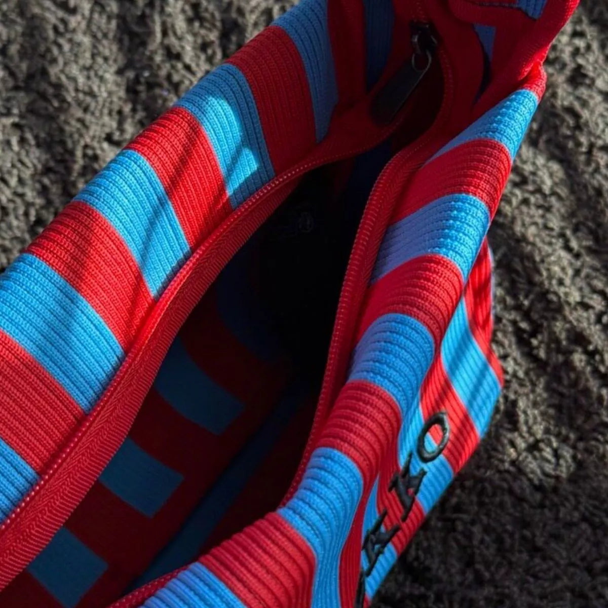 Striped Knit Shoulder Bag