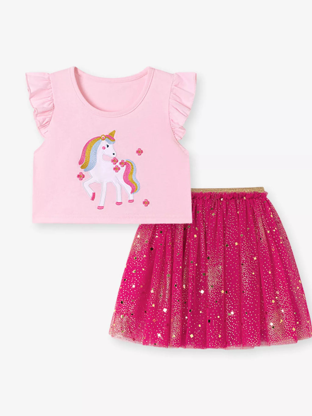 Children's Unicorn Rainbow Tulle Dress Set