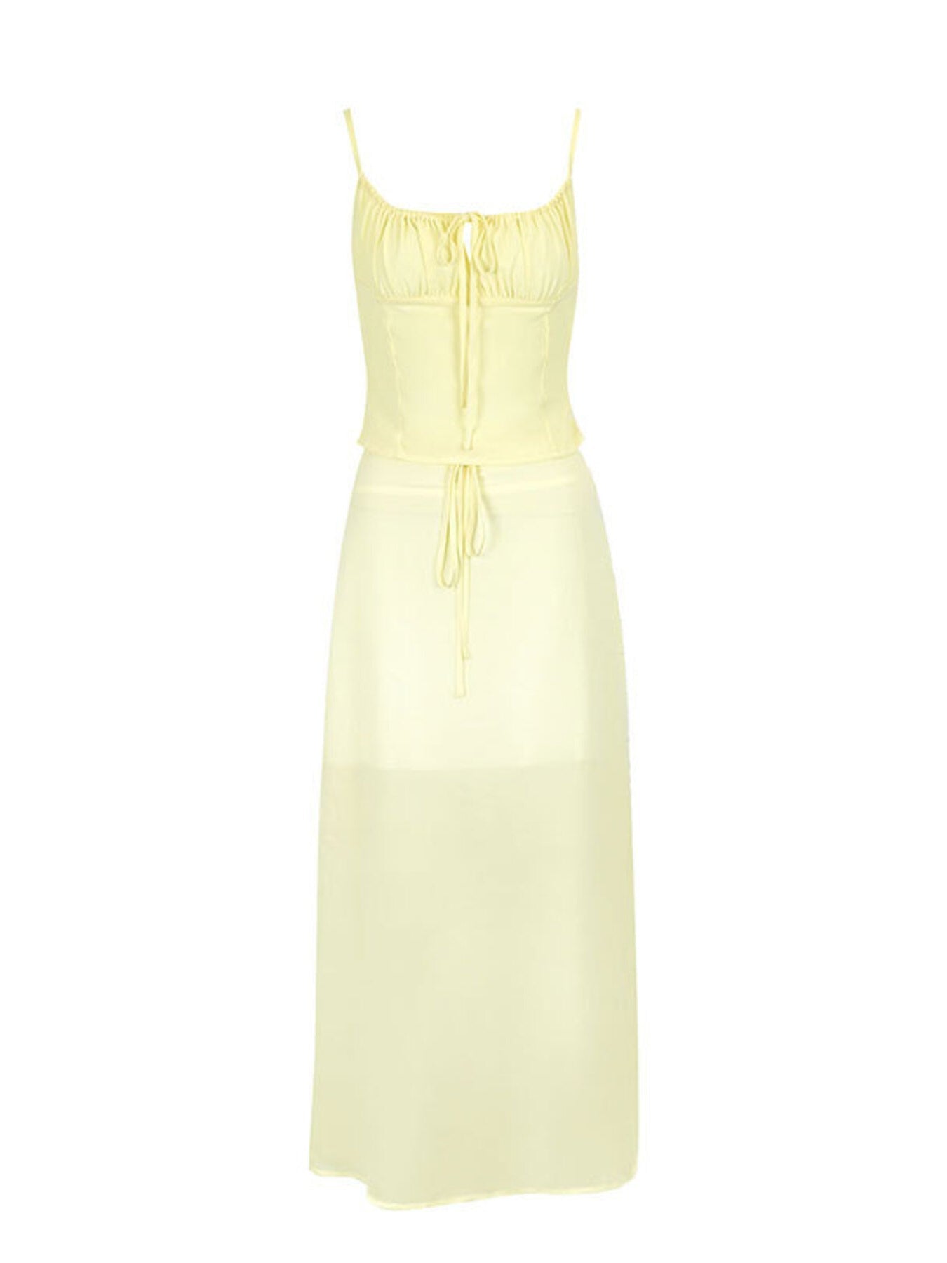 Smocked Tie Front Cami and Skirt Set