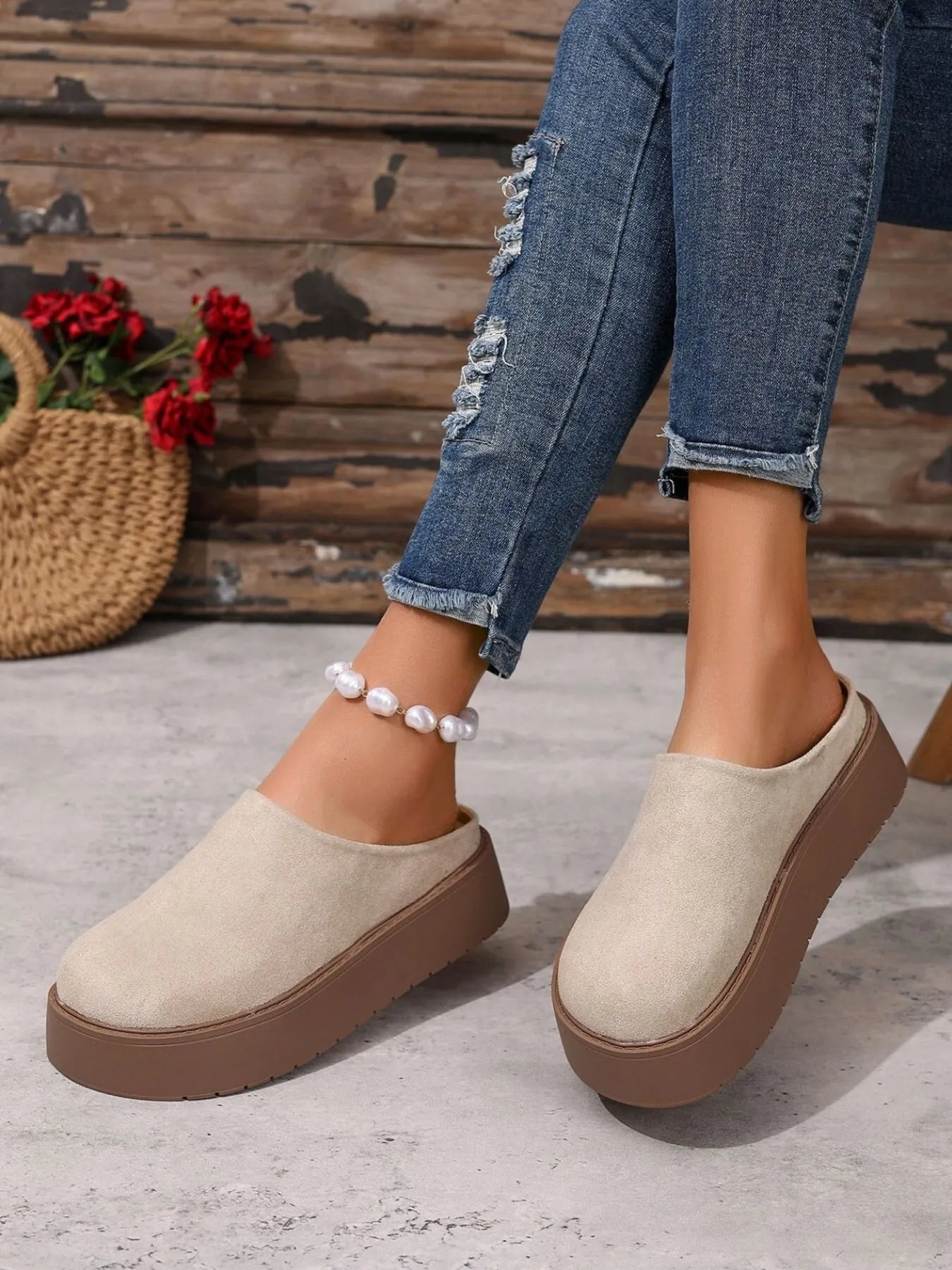 Platform Suede Slip-Ons