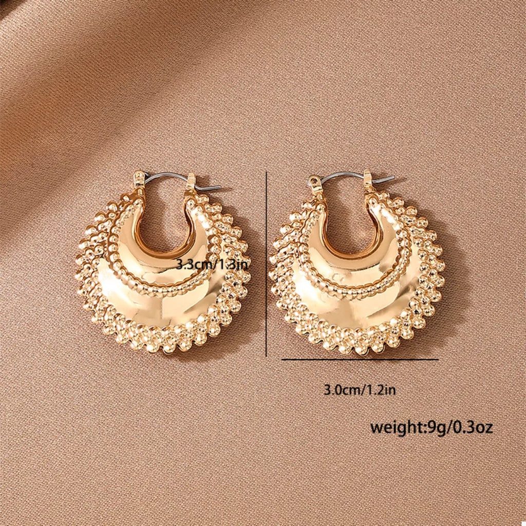 18K Gold-Plated Alloy Crescent Moon Hoop Earrings