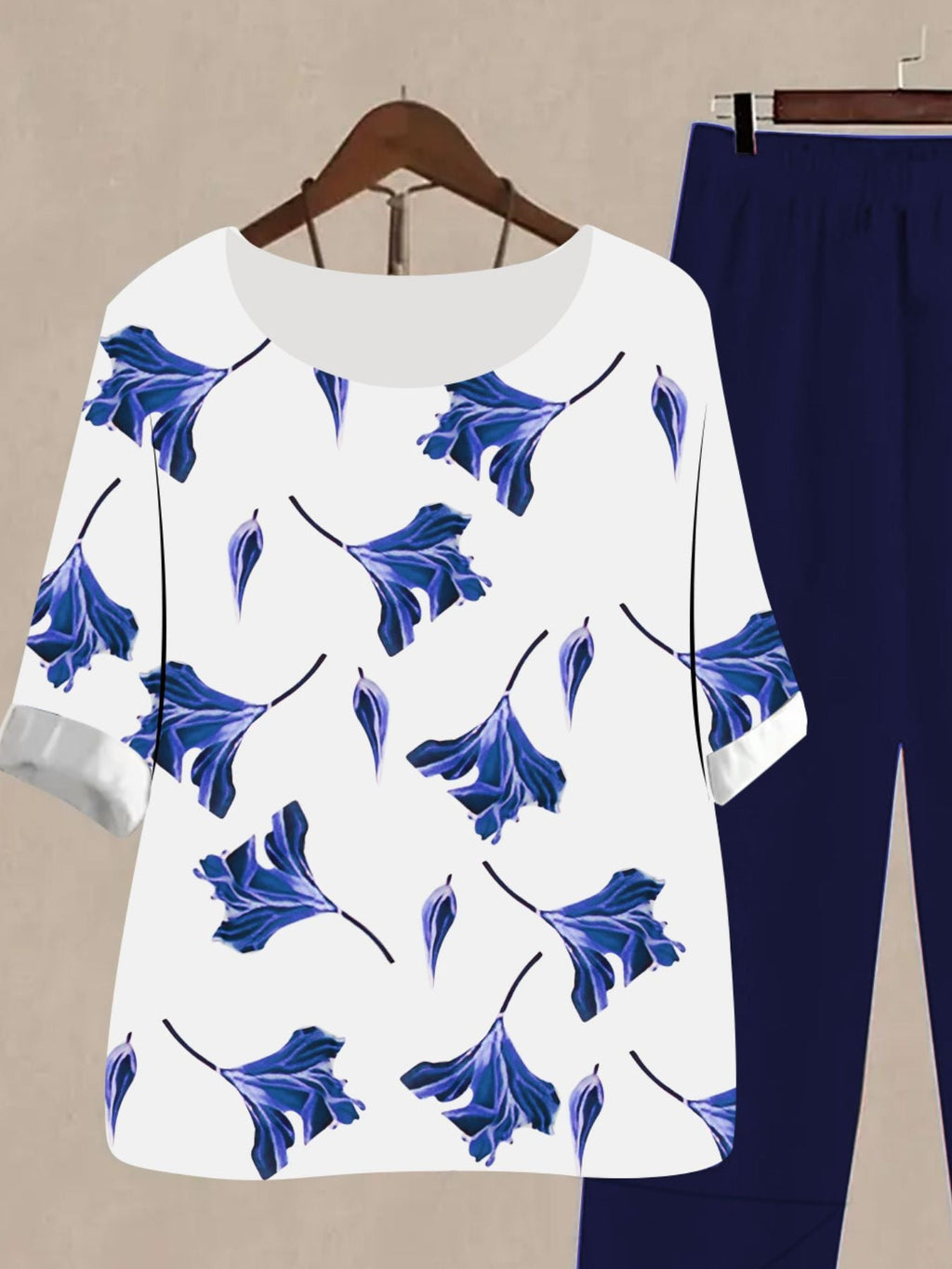Printed Half Sleeve Top and Pants Set
