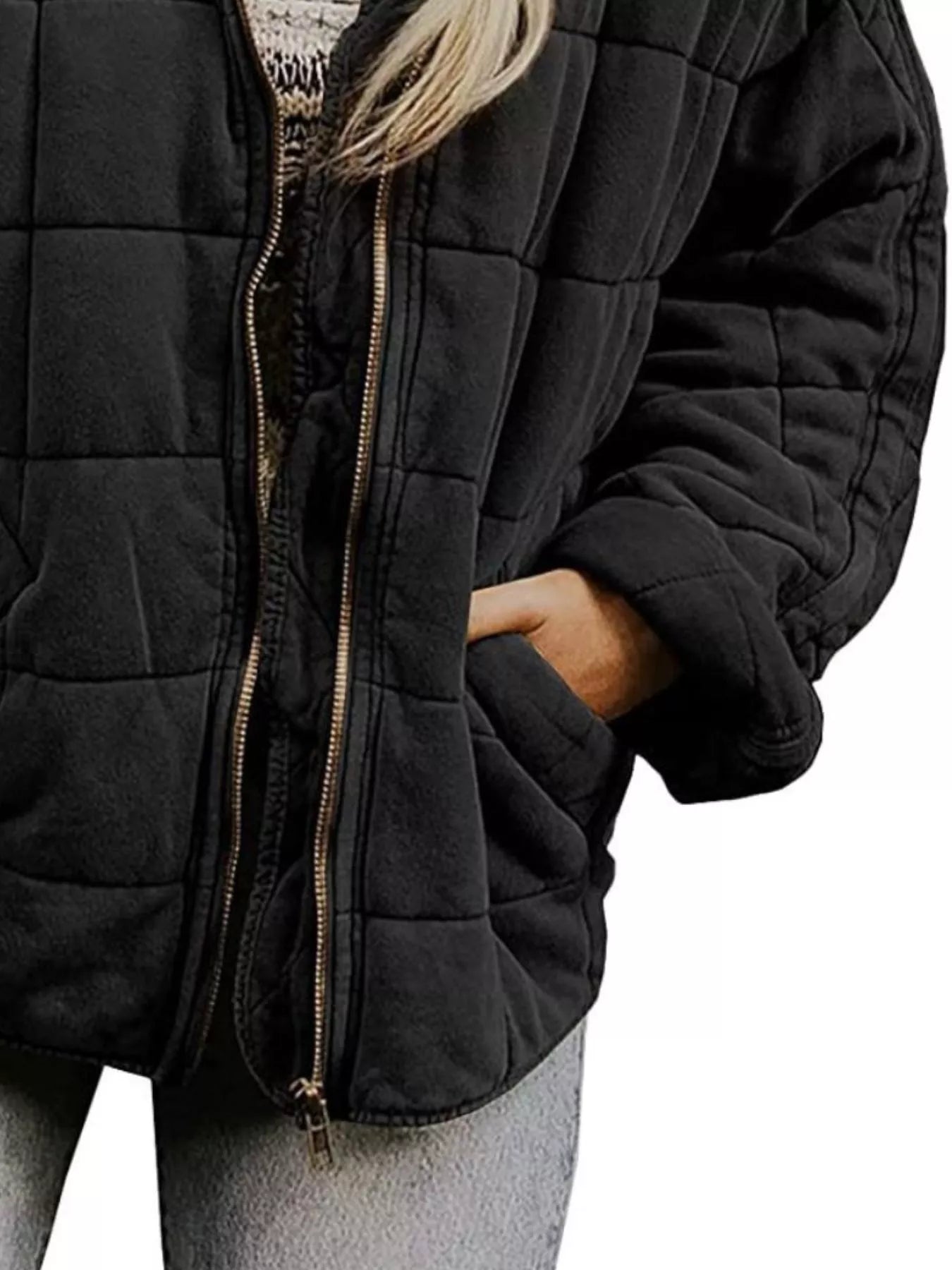Quilted Zip Up Outerwear