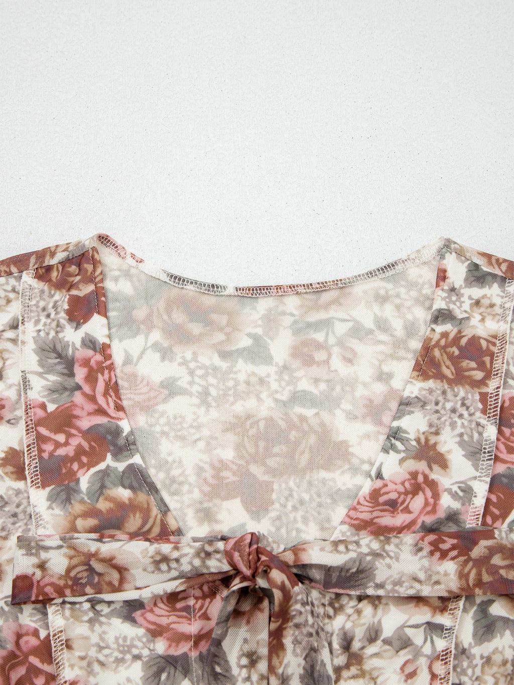 Floral Print Flounce Sleeve Blouse