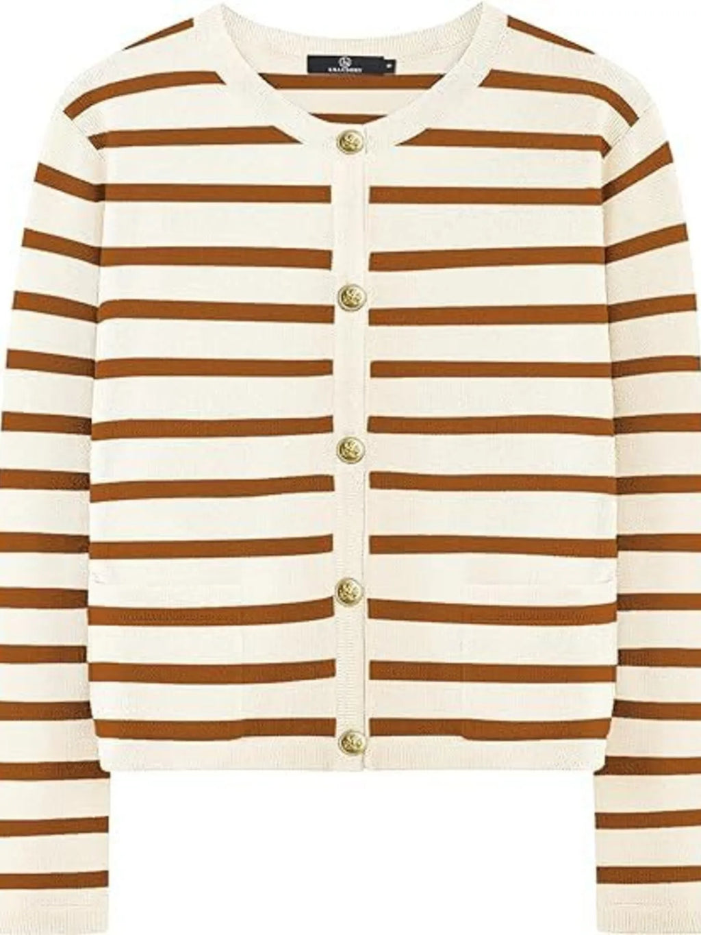 Striped Button-Up Cardigan