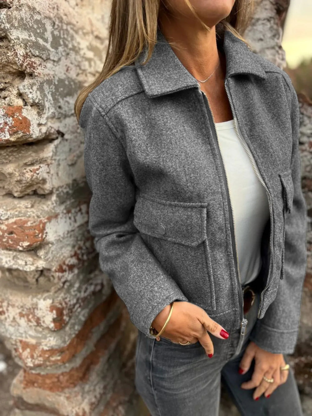 Zip Up Long Sleeve Jacket