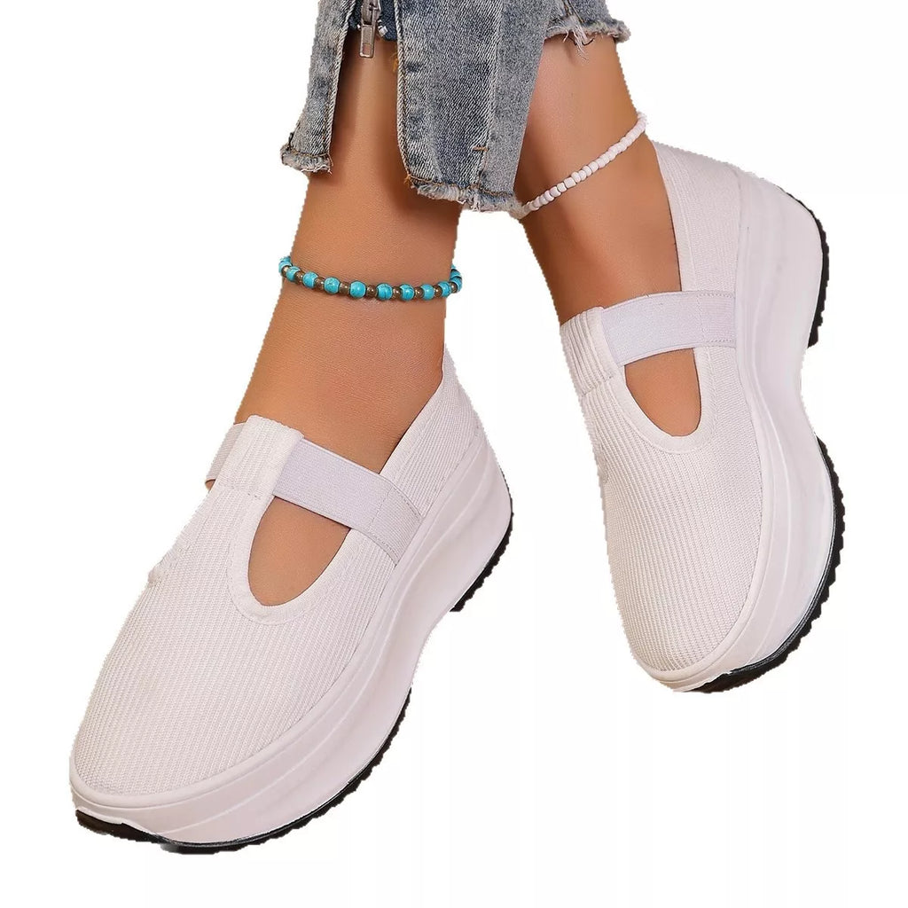 Round Toe Platform Slip-Ons