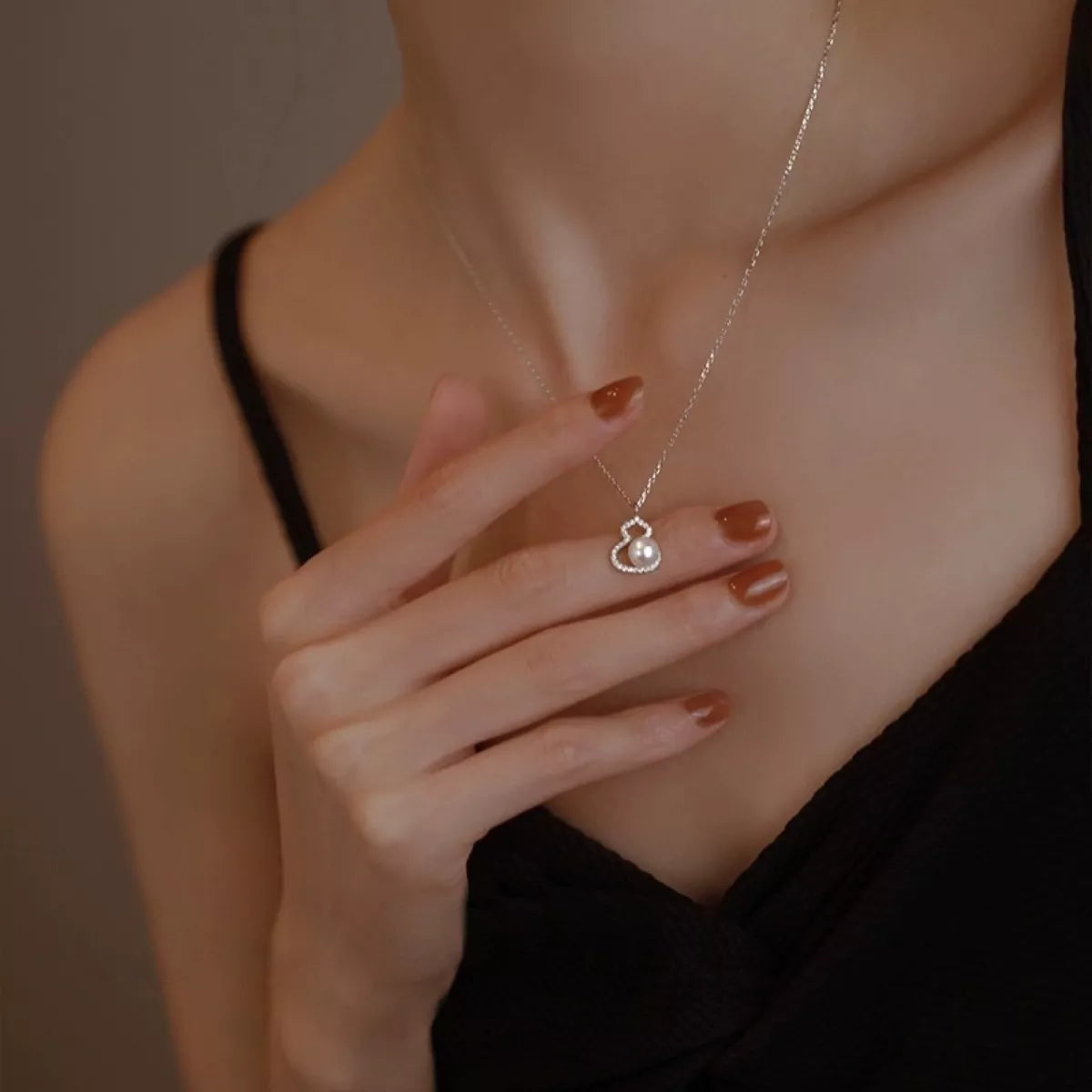 925 Sterling Silver Gourd Pearl Necklace