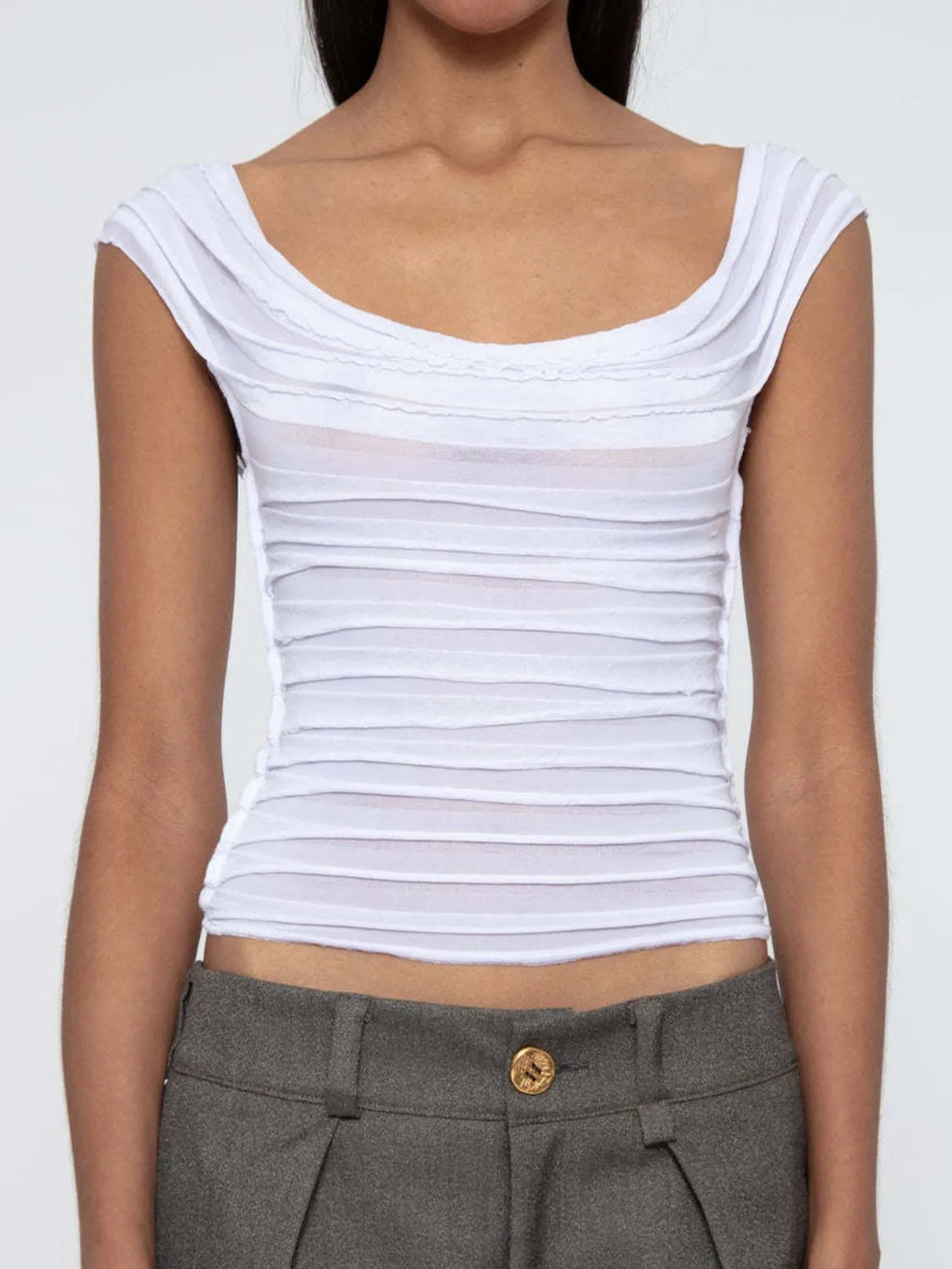 Ruched Solid Tank