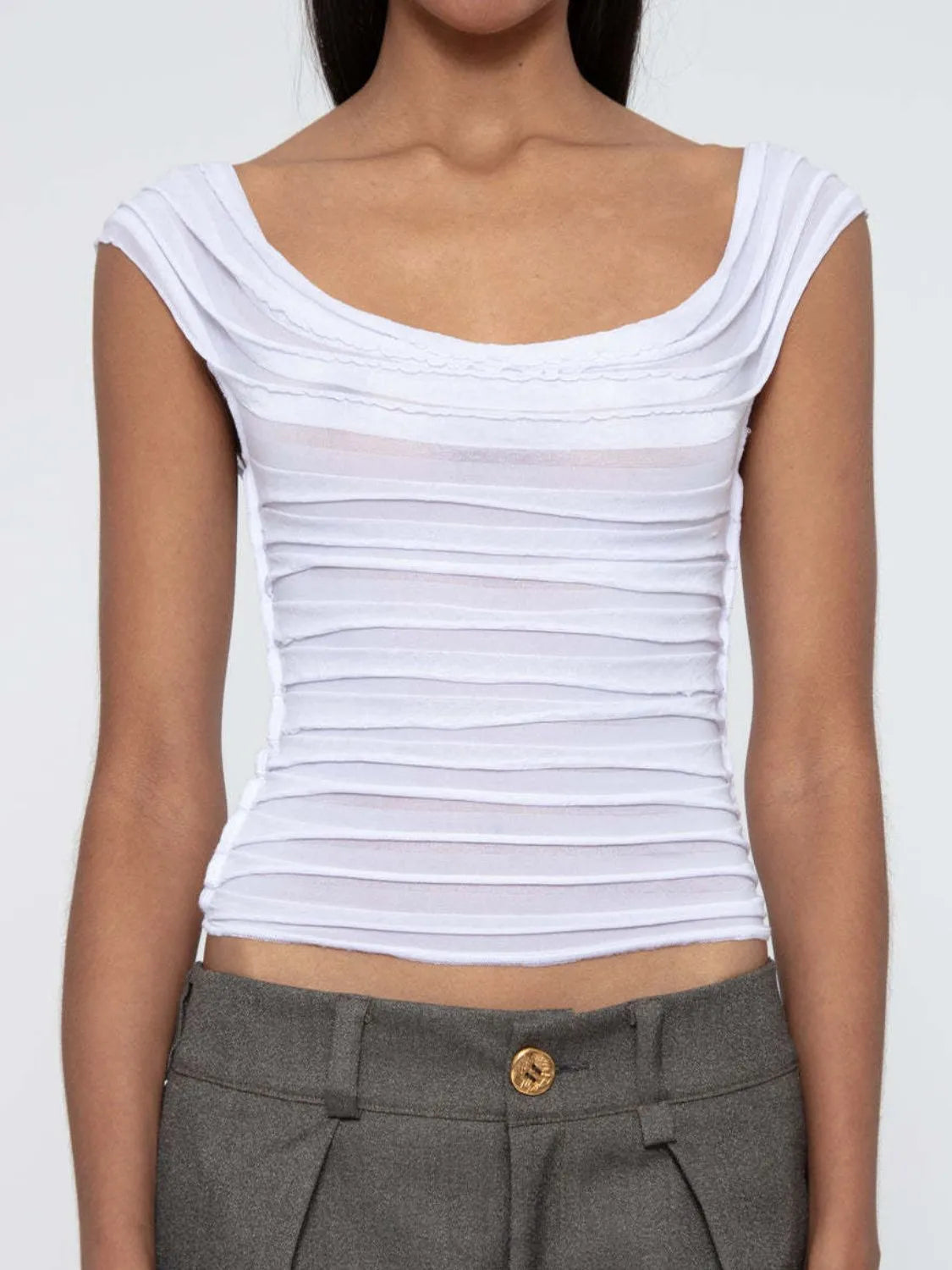 Ruched Solid Tank