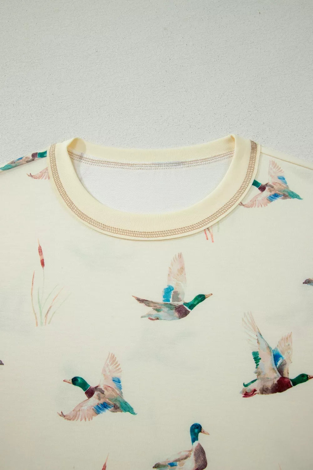 Mallard Duck Print Oversized Tee Drawstring Short Set