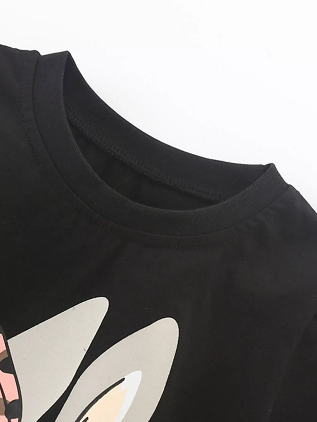 Children's Bunny Graphic Round Neck T-Shirt