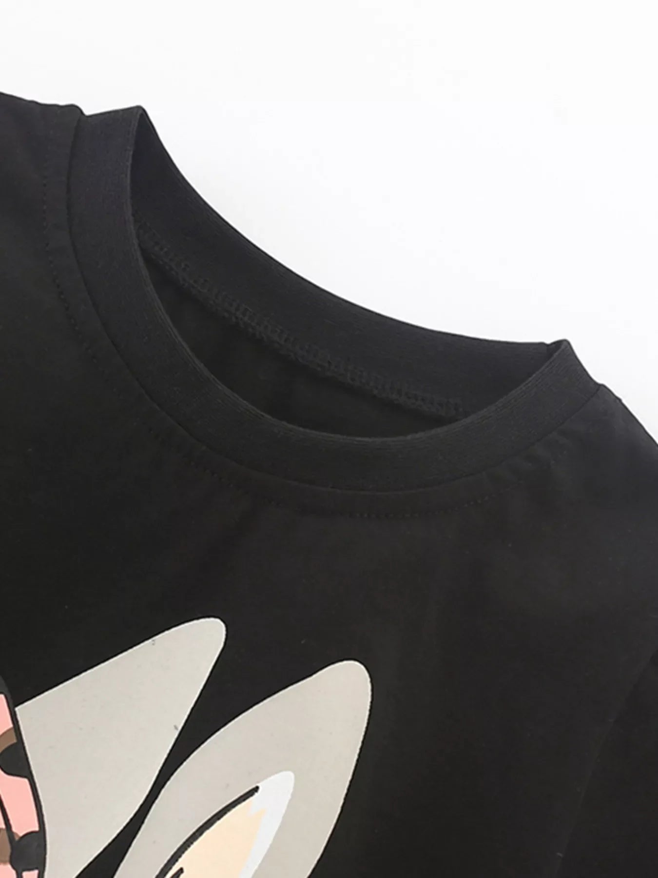 Children's Bunny Graphic Round Neck T-Shirt