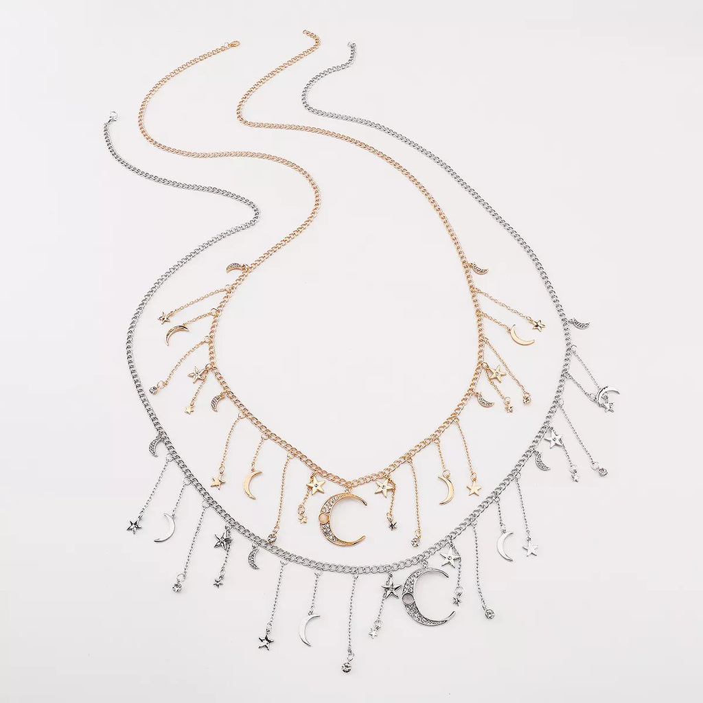 Moon & Star Charm Necklace