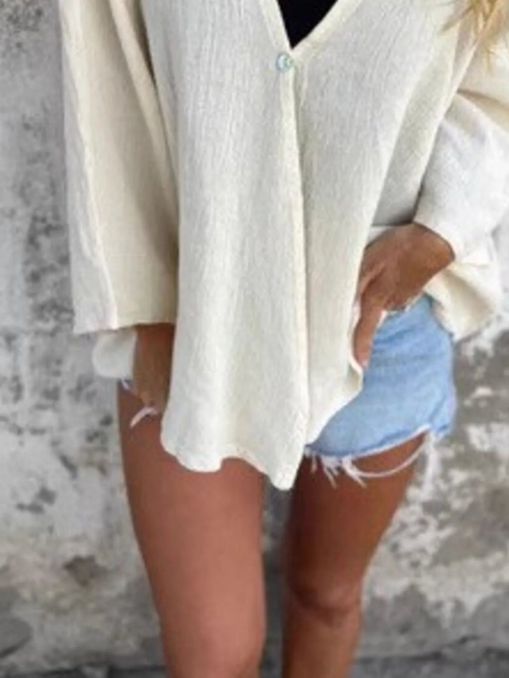 Full Size Oversized Button-Up Cardigan Plus Size