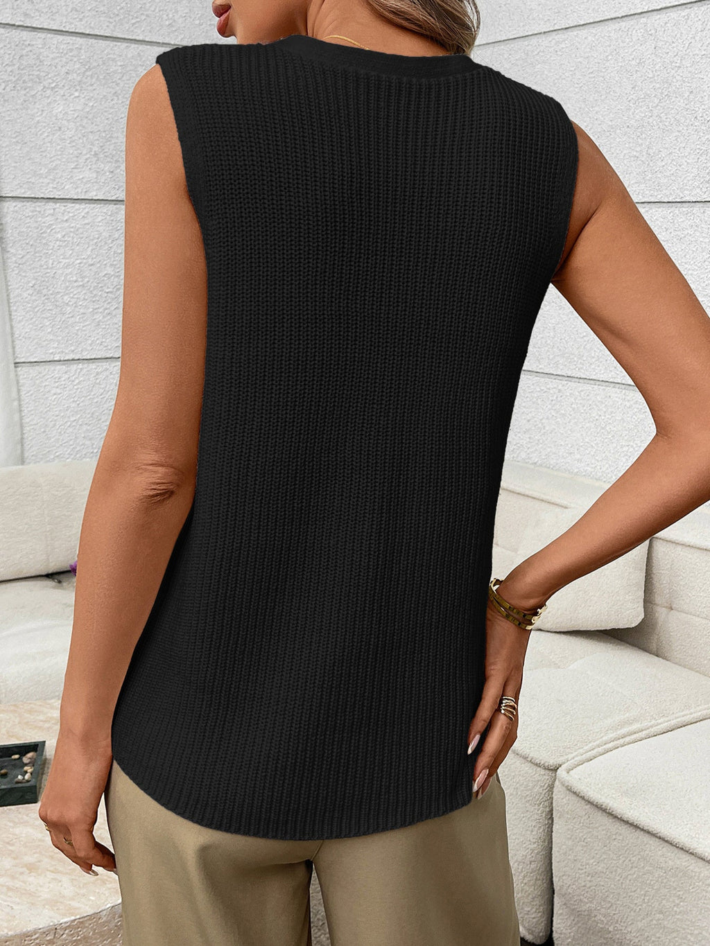 Button-Down Knit Sweater Vest