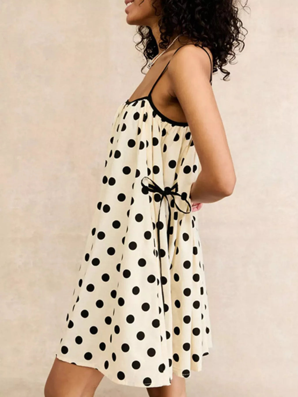 Polka Dot Spaghetti Strap Mini Dress