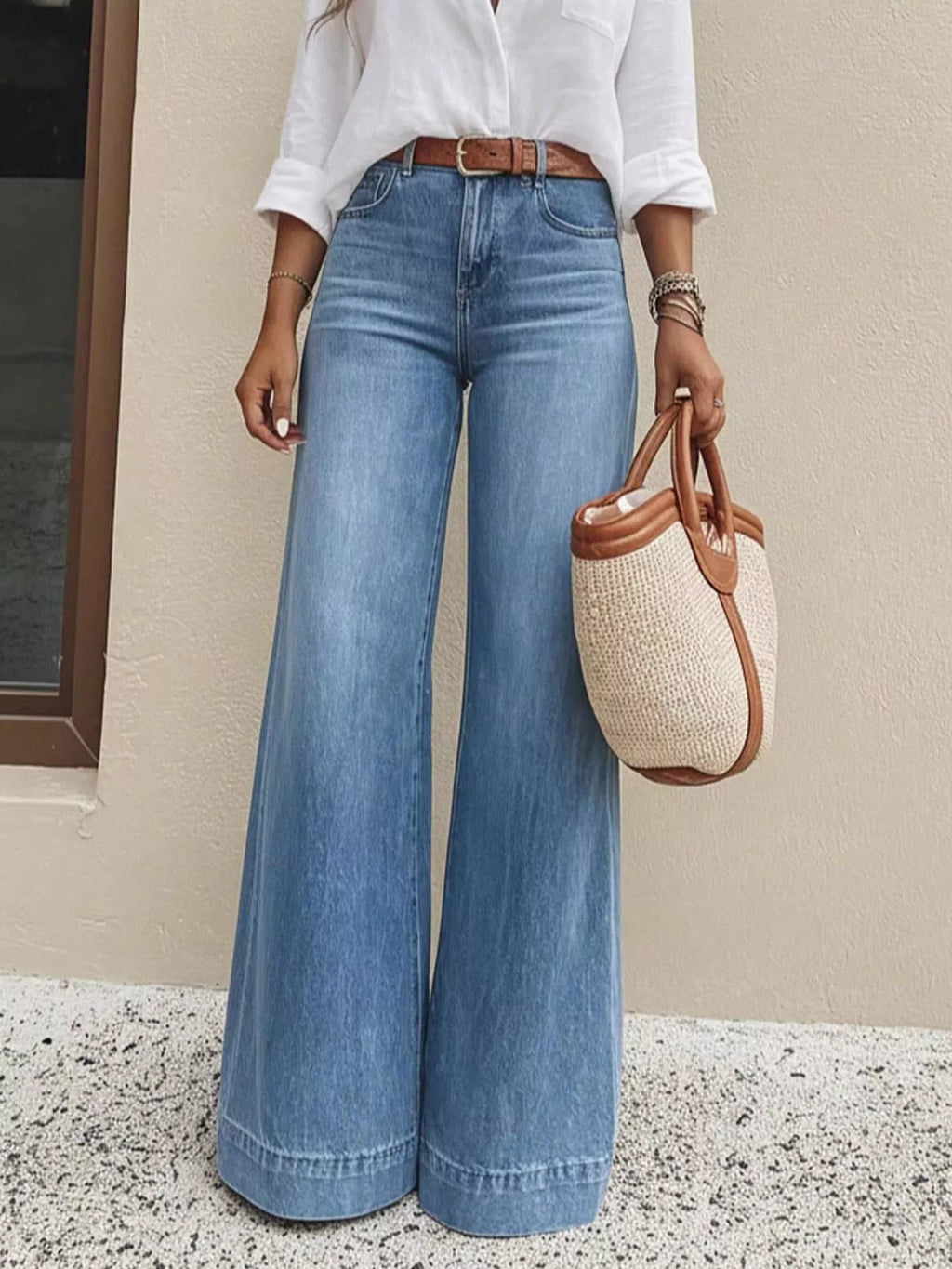 High-Waisted Wide Leg Jeans