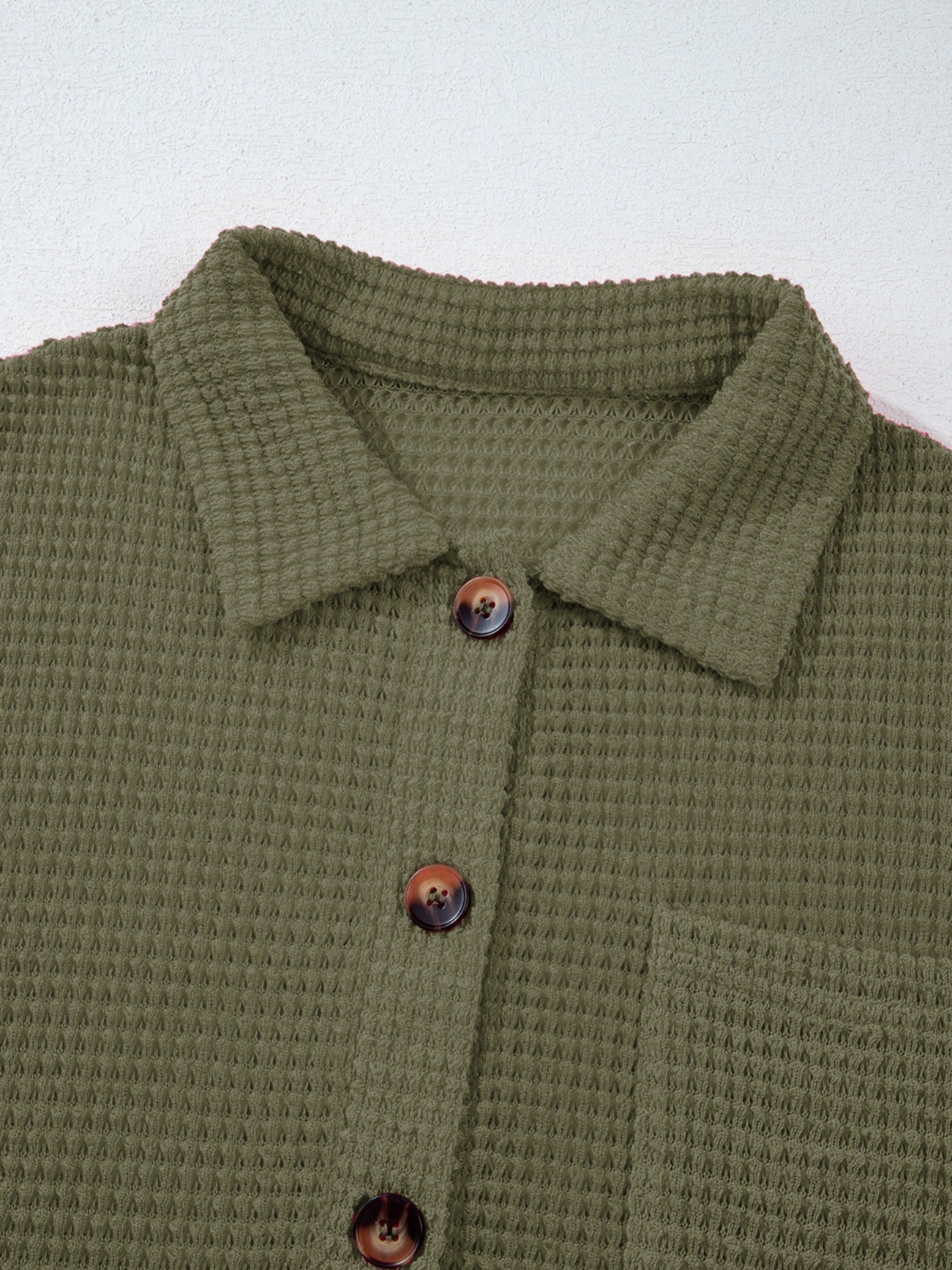 Textured Knit Button Detail Top