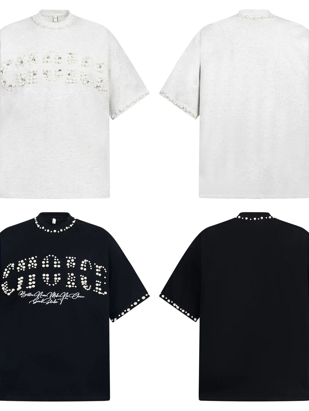 Men's Pearl Detail Round Neck T-Shirt