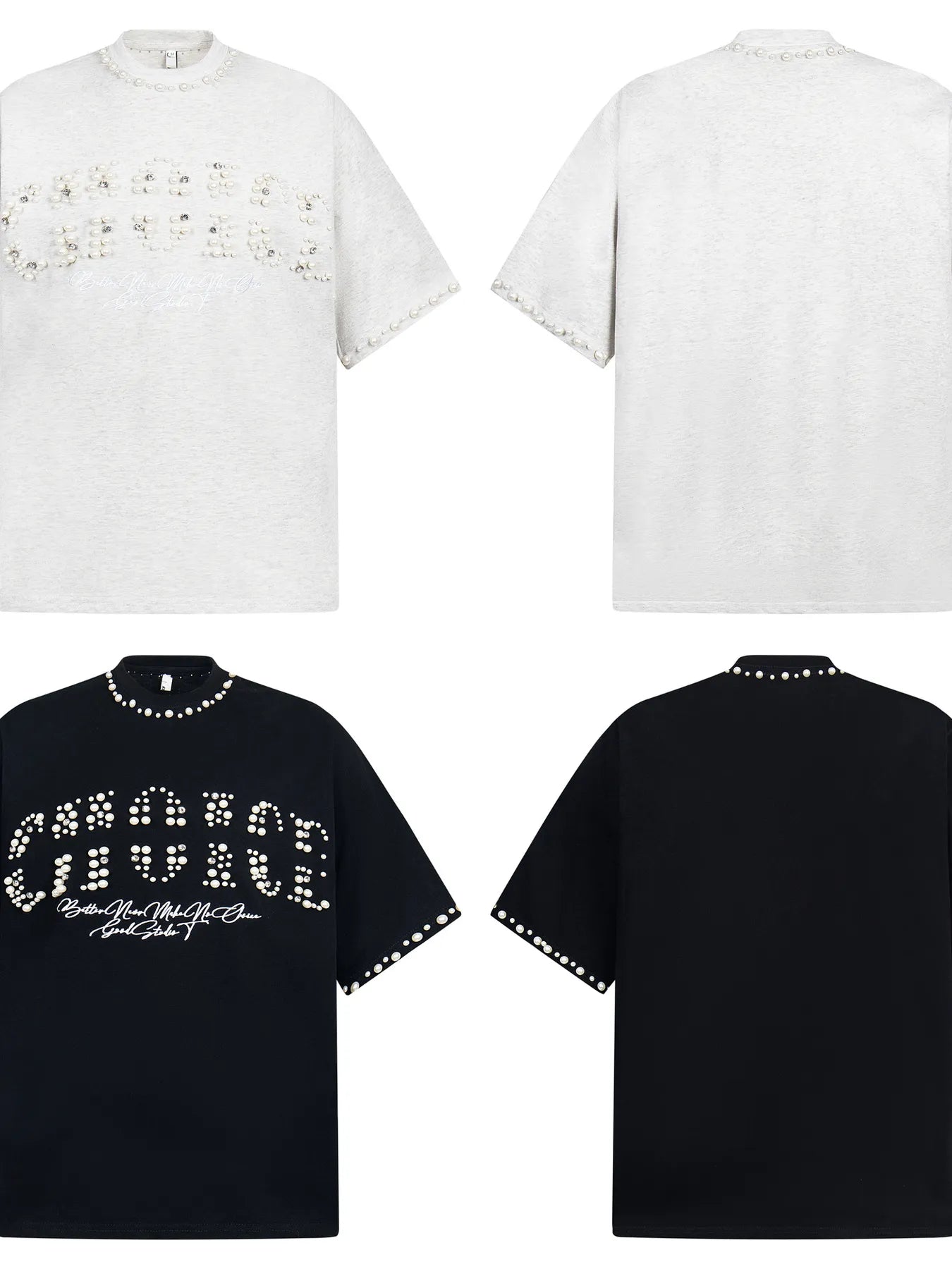 Men's Pearl Detail Round Neck T-Shirt