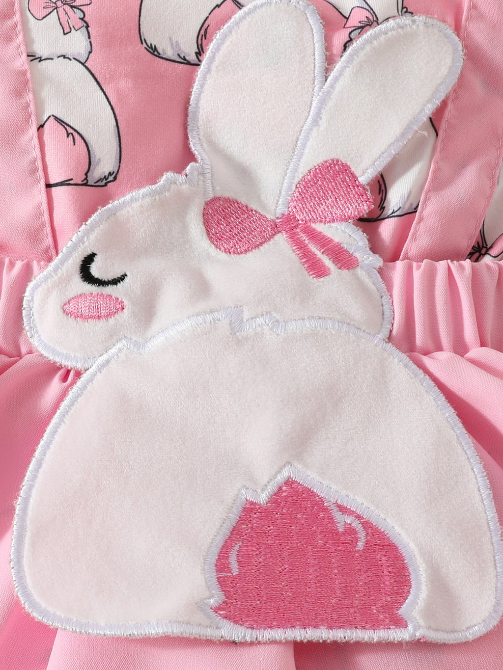 Children's Bunny Applique Bodysuit Dress & Headband Set