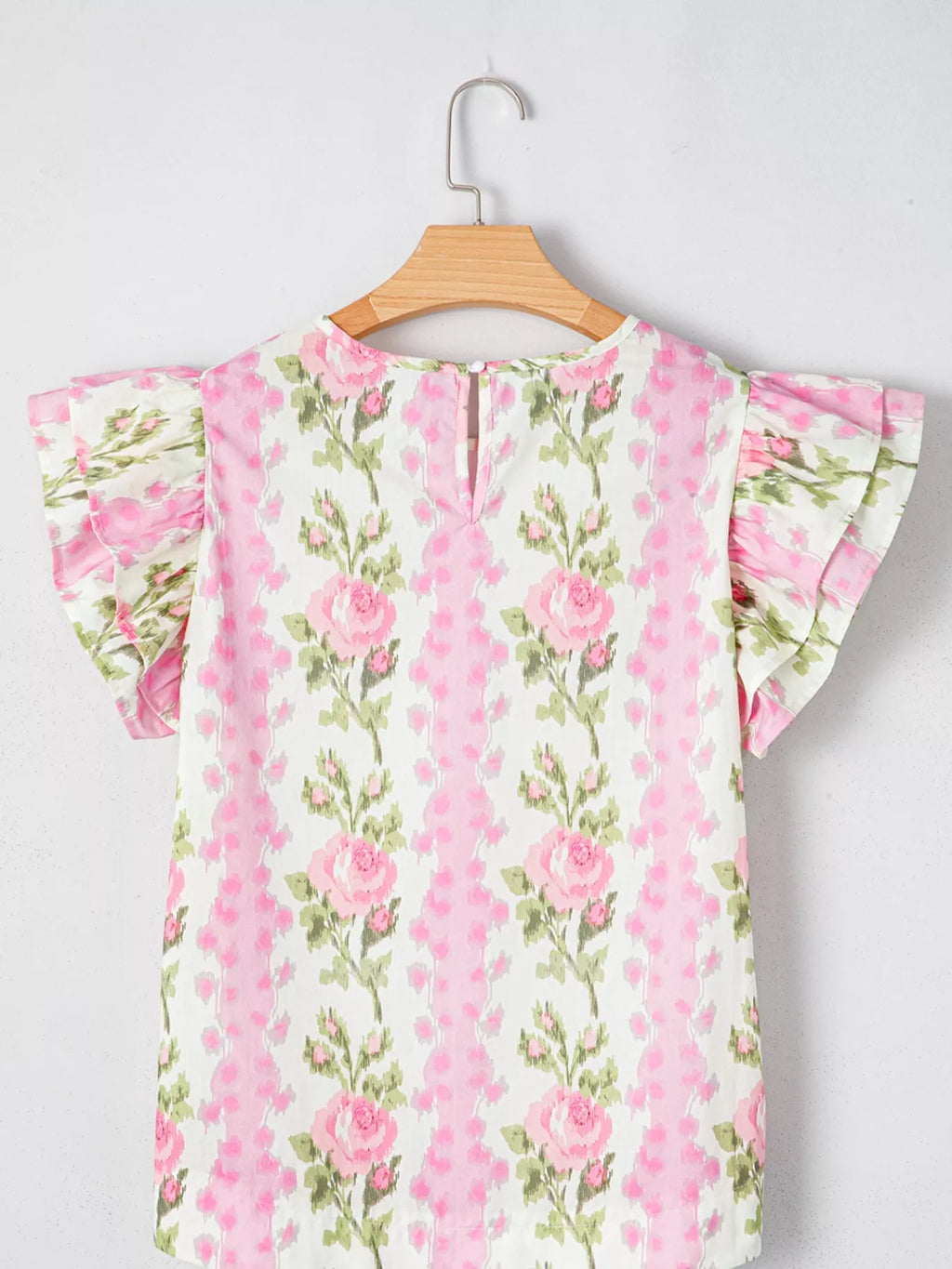 Floral Ruffle Sleeve Blouse