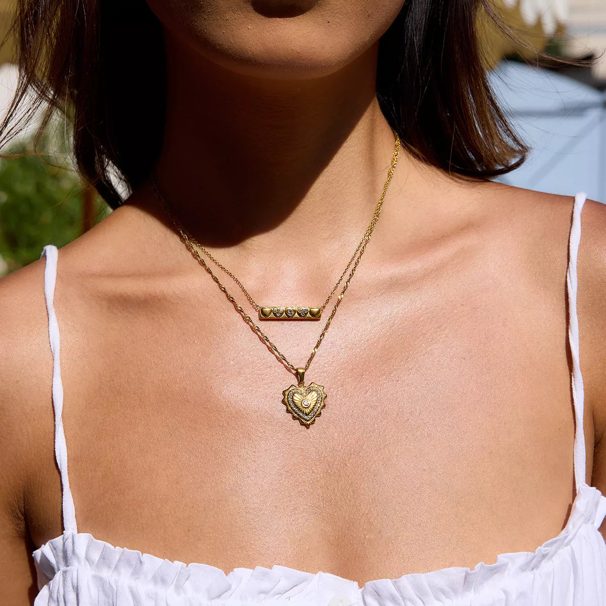 18K Gold-Plated Zircon Pendant Necklace