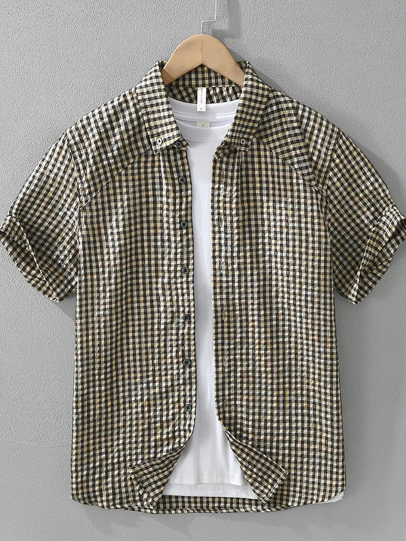 Men's Plus Size Button Up Short Sleeve Shirt