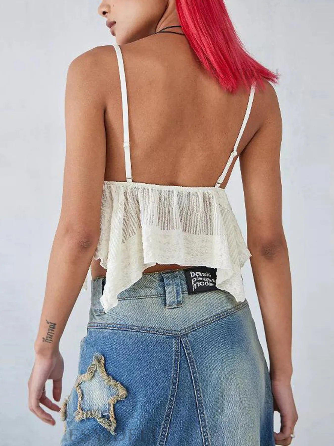 V-Neck Peplum Cami Top