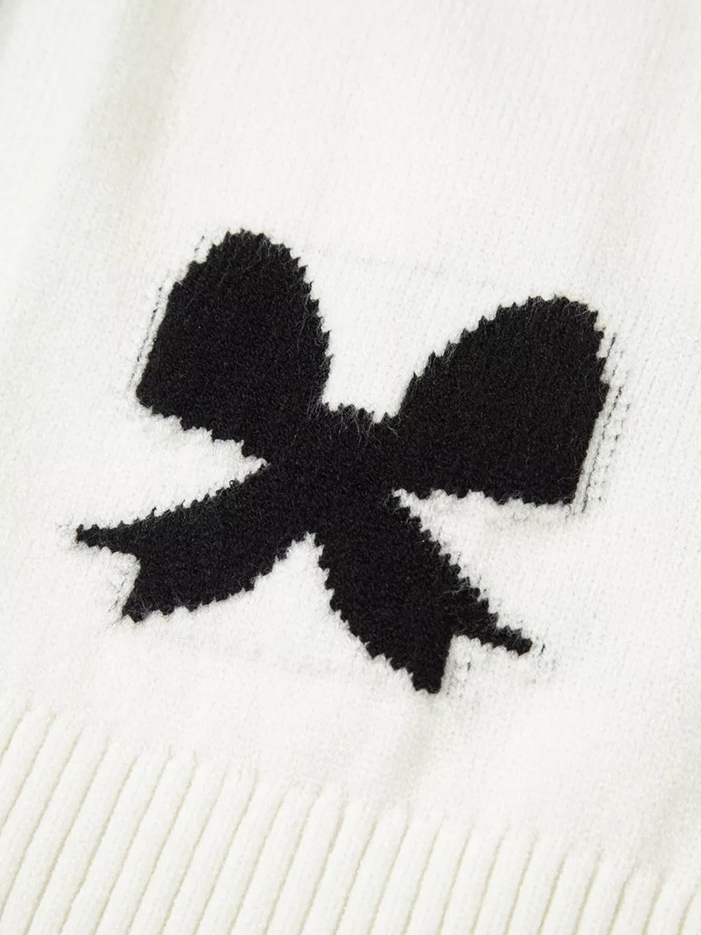 Tie Front Bow Pattern Cardigan